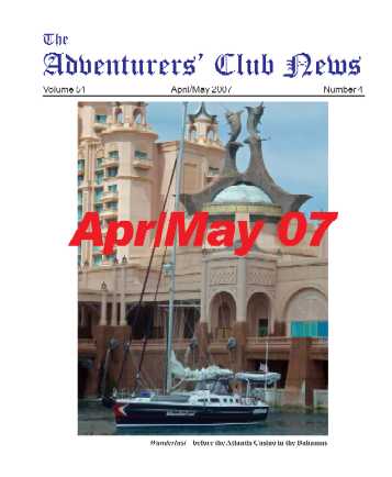 April 2007 Adventurers Club News Cover